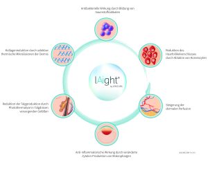 Die lAight®-Therapie hat eine antibakterielle Wirkung und bewirkt eine Reduktion der Talgproduktion